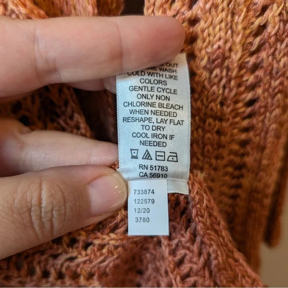 NWT Maurices Sunset Ombre Fringe Open Front Crochet Cardigan Women XS - Picture 8 of 8
